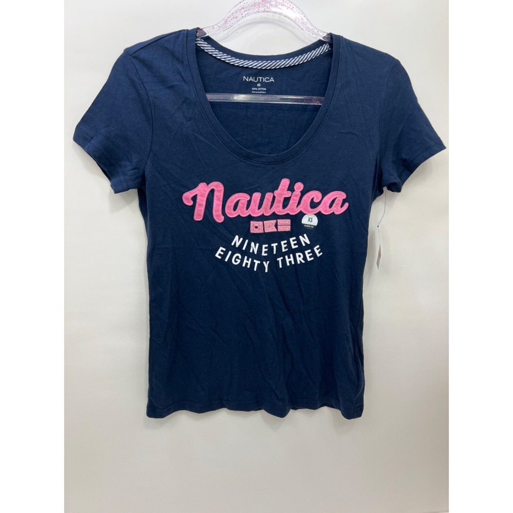 Nautica Sustainably Crafted Classic Fit Graphic T-Shirt 1983 Womens Size X-Small
